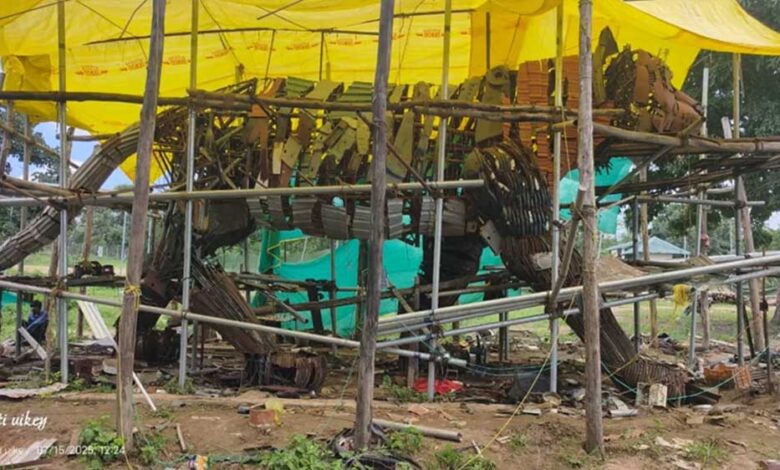 कबाड़-से-कमाल:-पेंच-टाइगर-रिजर्व-में-बन-रही-विश्व-की-सबसे-विशाल-टाइगर-मूर्ति