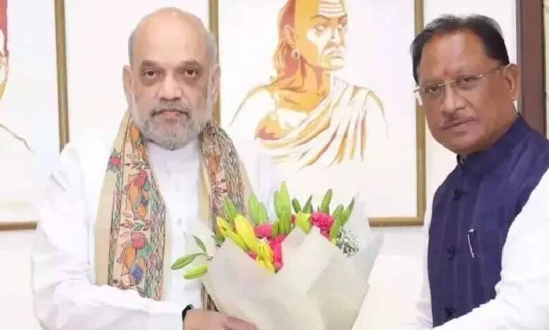 रायपुर-:-मुख्यमंत्री-विष्णु-देव-साय-ने-नई-दिल्ली-में-केंद्रीय-गृहमंत्री-अमित-शाह-से-की-सौजन्य-भेंट