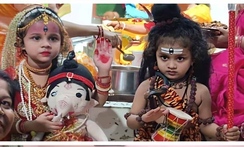 नई-लेदरी-वार्ड-9-में-गणेश-पूजा-पर-धूमधाम