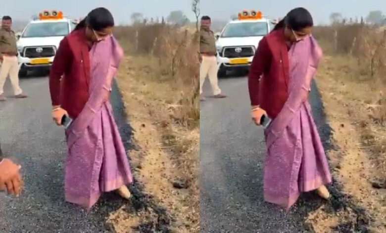 नई-सड़क-उखड़ी,-मंत्री-भड़की:-pwd-इंजीनियर-को-मंत्री-प्रतिमा-बागरी-ने-लगाई-फटकार