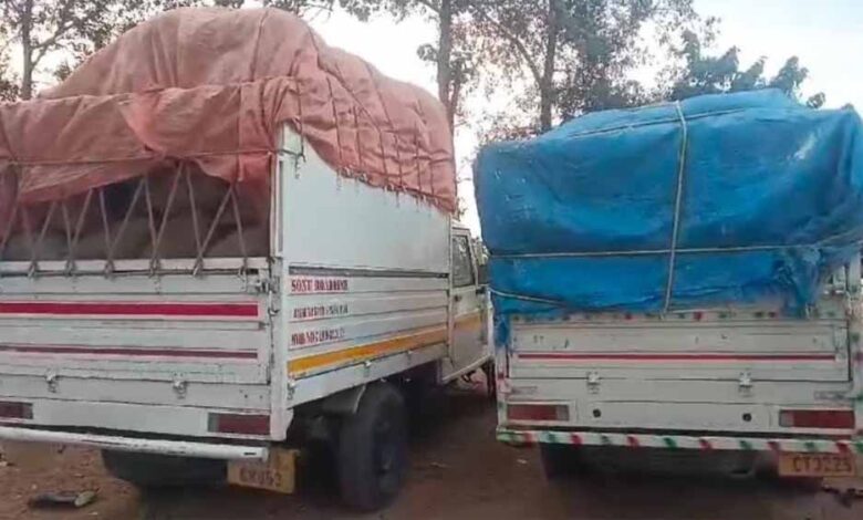 कोरिया-जिले-में-सैकड़ों-बोरी-धान-सहित-वाहन-जब्त,-अवैध-धान-परिवहन-व-भंडारण-पर-बड़ी-कार्रवाई