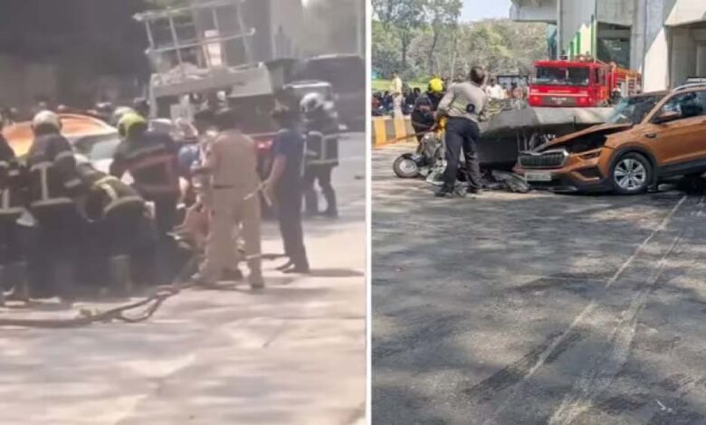 मुंबई-हादसा:-रनिंग-ऑटो-पर-गिरा-मेट्रो-पिलर,-4-लोग-गंभीर-रूप-से-घायल