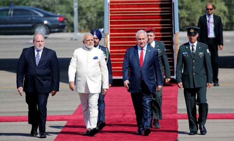 इजरायल-की-संसद-तिरंगे-के-रंगों-में-सराबोर,-नमस्ते-मोदी-के-साथ-भव्य-स्वागत-की-तैयारी