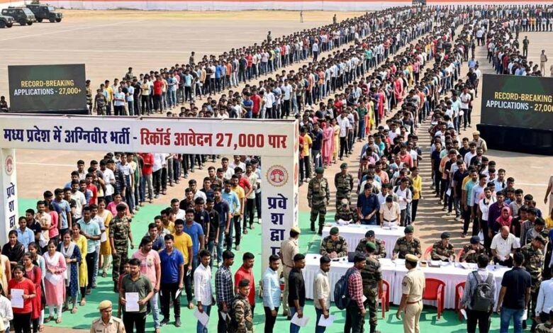 mp-में-अग्निवीर-भर्ती-के-लिए-रिकॉर्ड-आवेदन,-संख्या-27-हजार-के-पार