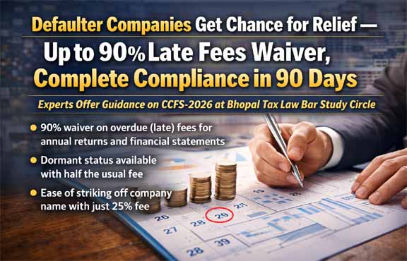 डिफॉल्टर कंपनियों को राहत का मौका — 90% तक लेट फीस माफी, 90 दिन में पूरा करें अनुपालन