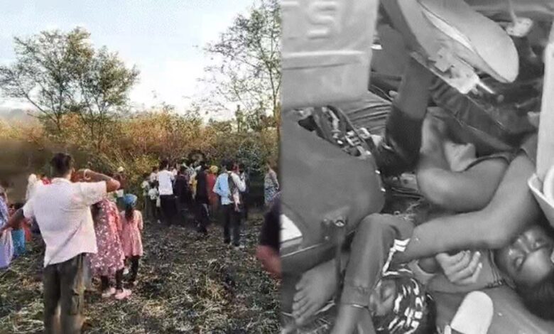 गड्ढे-में-पलटा-ट्रैक्टर,-4-दोस्तों-की-मौत;-डिंडौरी-से-गिट्टी-लेने-अनूपपुर-आए-थे,-जेसीबी-से-निकाले-गए-शव