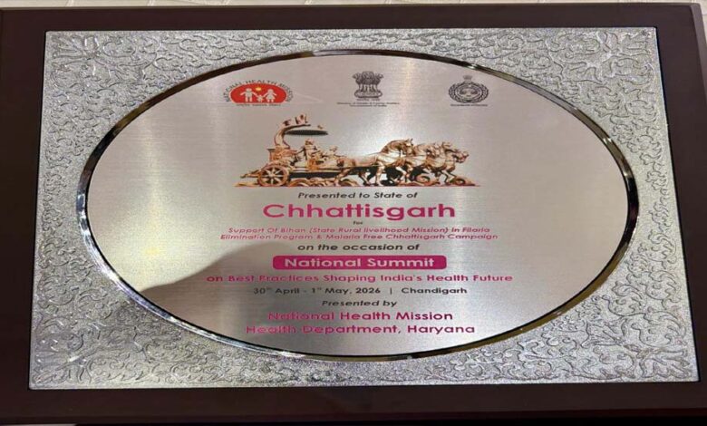 रायपुर-:-राष्ट्रीय-मंच-पर-छत्तीसगढ़-की-दोहरी-उपलब्धि,फाइलेरिया-व-मलेरिया-नियंत्रण-में-राज्य-मॉडल-की-देशभर-में-सराहना