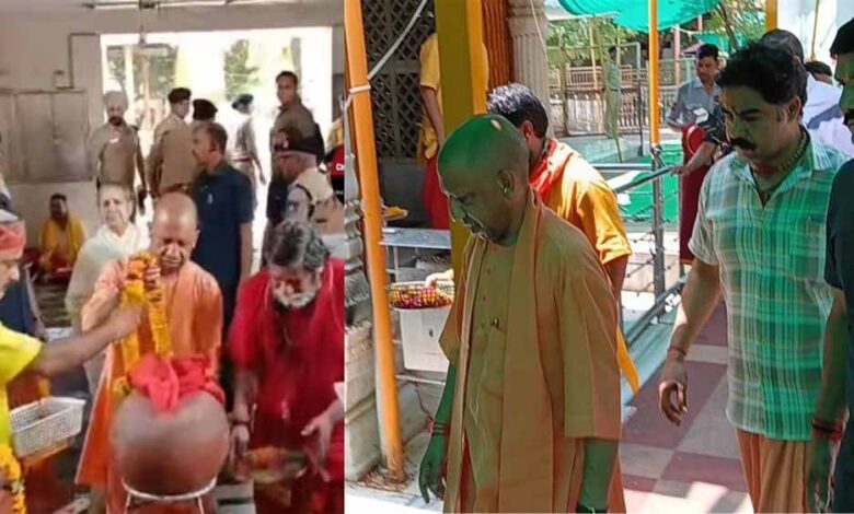 दतिया-के-पीतांबरा-पीठ-पहुंचे-cm-योगी-और-डिप्टी-cm-मौर्य,-विधि-विधान-से-की-पूजा-अर्चना